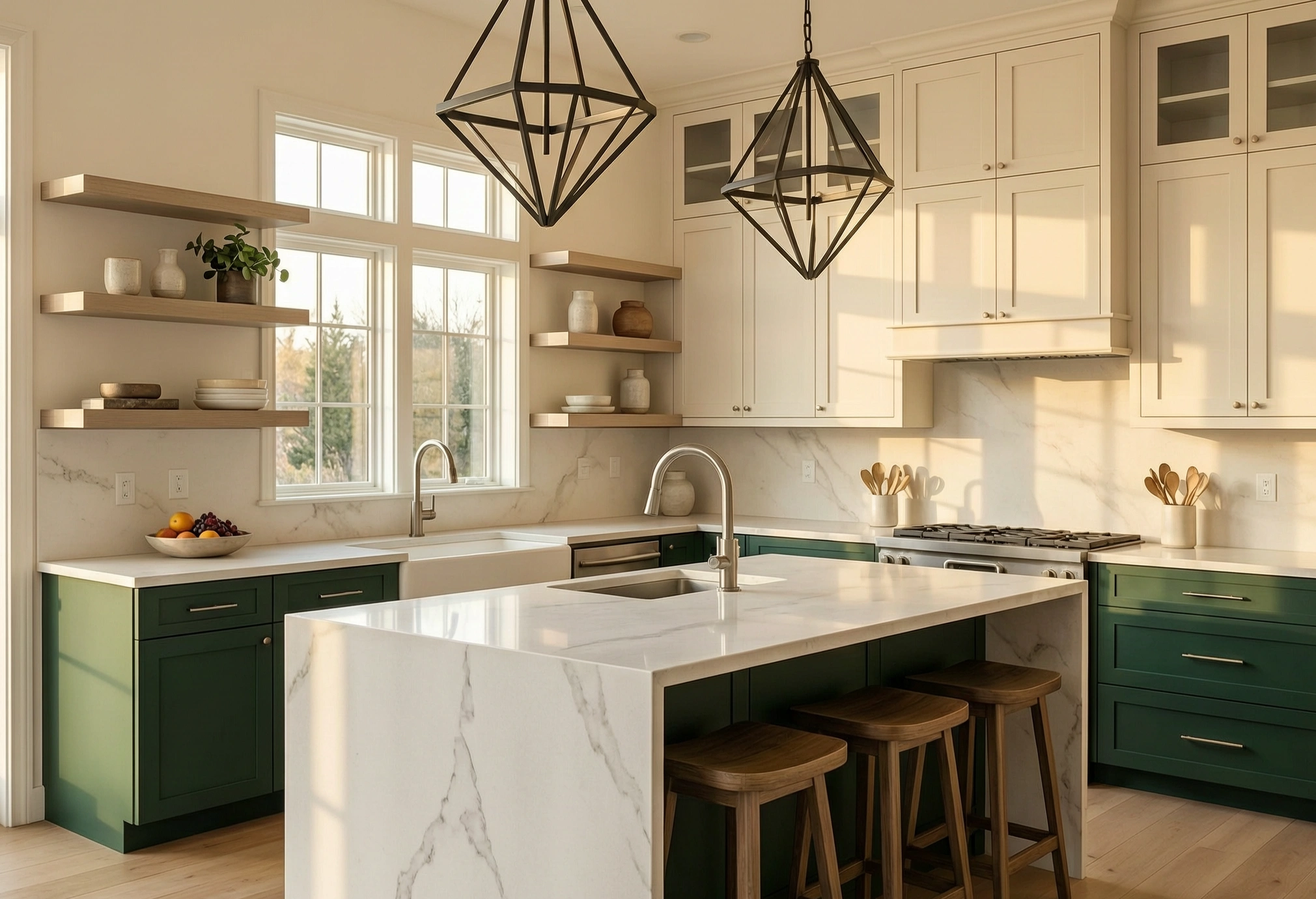 Kitchen remodeler Menlo Park completed high-end kitchen renovation with custom cabinetry and professional appliances by Dreamprint Home Remodeling