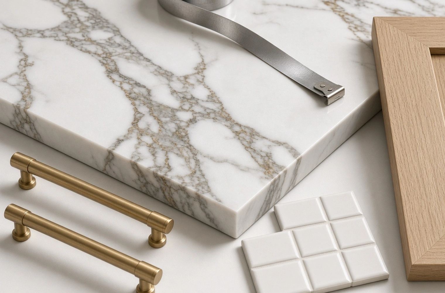 Kitchen remodel cost estimate Menlo Park premium renovation materials including quartz slab and cabinet hardware by Dreamprint Home Remodeling